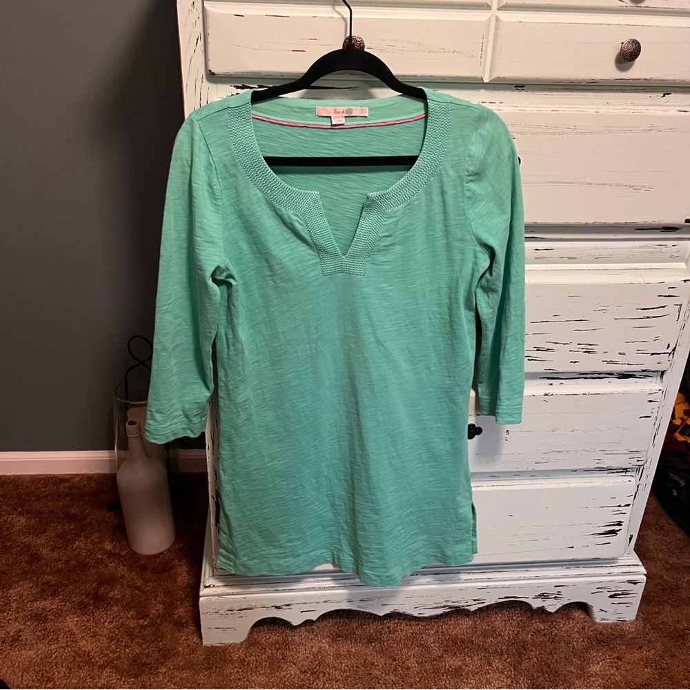 Boden Green Y line shift dress, US size 4.